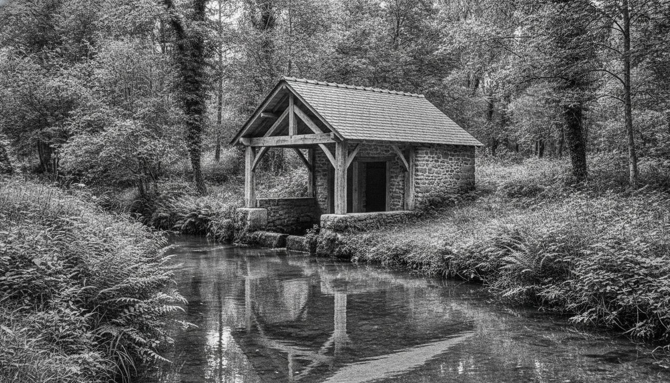 Lavoir restauré et sa charpente de chêne refaite à l'identique
